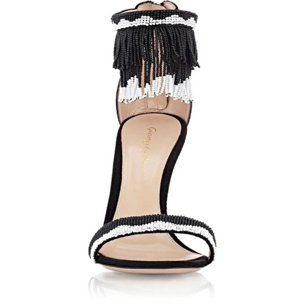 Gianvito Rossi Beaded And Suede heels. - Picture 13 of 14